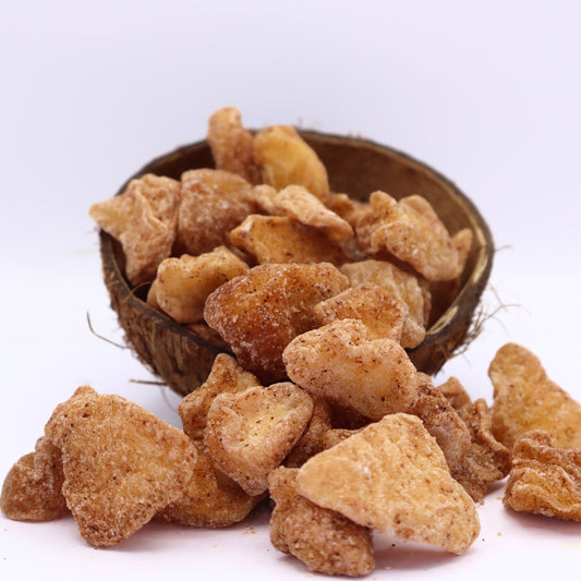 Getrocknete Äpfel mit Zimt und Zucker
